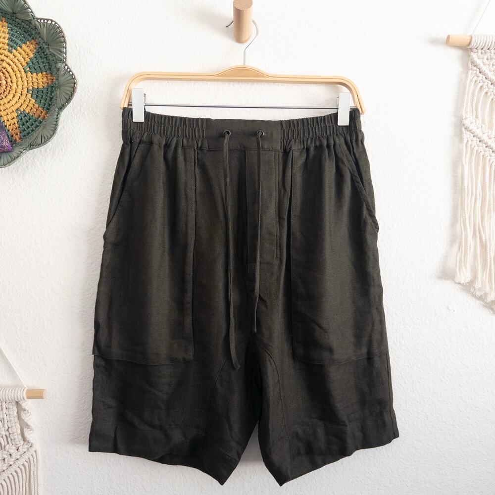 Ch. Carolina Herrera Chapter Moss Green Linen Blend Shorts Men's Size 30 NWT